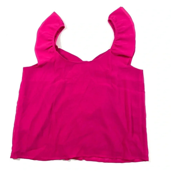 New J Crew Factory Button Tank Top Ruffle Sleeve - Picture 4 of 10